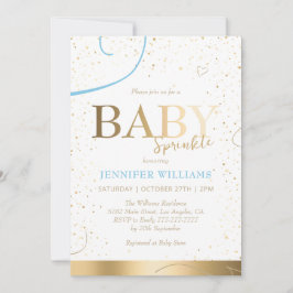 Uppfriskande Guld Boy Baby Sprinkle Shower Inbjudningar