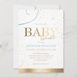 Uppfriskande Guld Boy Baby Sprinkle Shower Inbjudningar