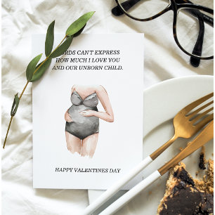 Uppfriskande Romantic Lycklig Pregant Valentines d Julkort