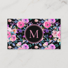 Uppfriskande romsk Rosa Blommigt Vatten Färg Visitkort