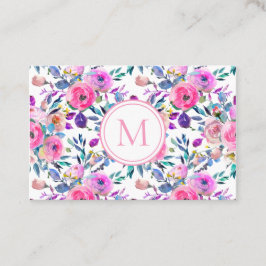 Uppfriskande romsk Rosa Blommigt Vatten Färg Visitkort