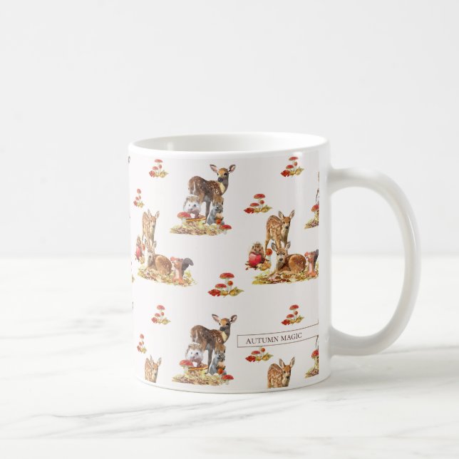 Uppfriskande skogsdjur - höstkonst Mönster Kaffemugg (Höger)