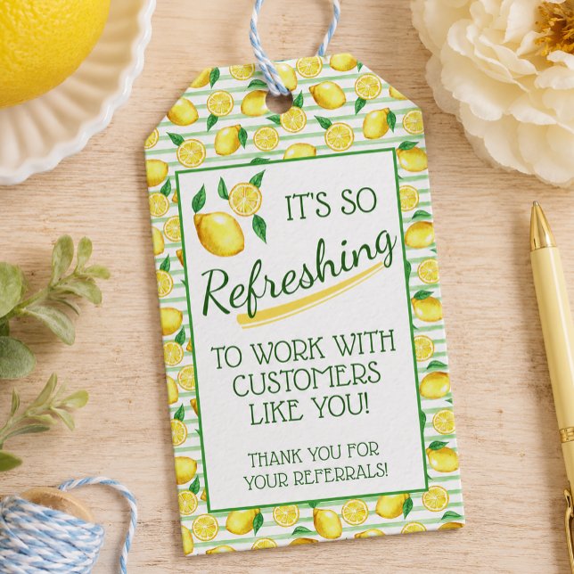 Uppfriskande sommar citronpop by presentetikett (Summer pop by tag for customers)
