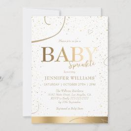 Uppfriskande Sprinkle Shower Guld Baby Inbjudningar