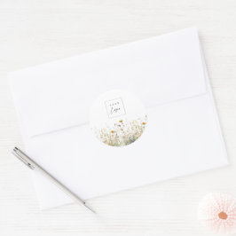 Uppfriskande Wildflowers Anpassad Logo  Runt Klistermärke