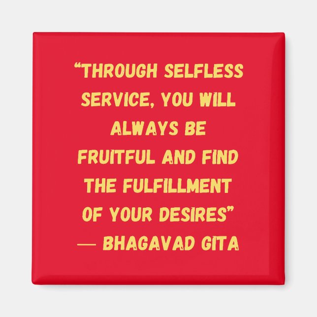 Uppfyllande av dina önskemål Bhagavad Gita Magnet (Framsidan)
