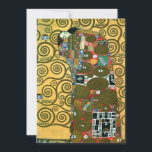 Uppfyllelse aka Kyssen av Gustav Klimt<br><div class="desc">Uppfyllelse (The Embrace) (1909) av Gustav Klimt. En vintage symbolism-målning från den viktorianska eran,  ett fint konstporträtt med tema kärlek och romantik som föreställer ett ungt par som kramar varandra. Stocletfrisen är en serie av tre mosaiker som beställdes till matsalen i Palais Stoclet i Bryssel.</div>