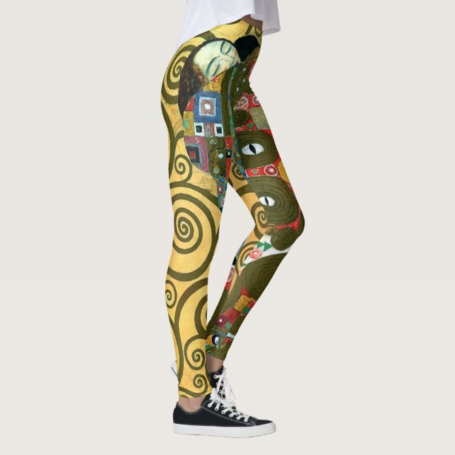 Uppfyllelse aka Kyssen av Gustav Klimt Leggings (Höger)