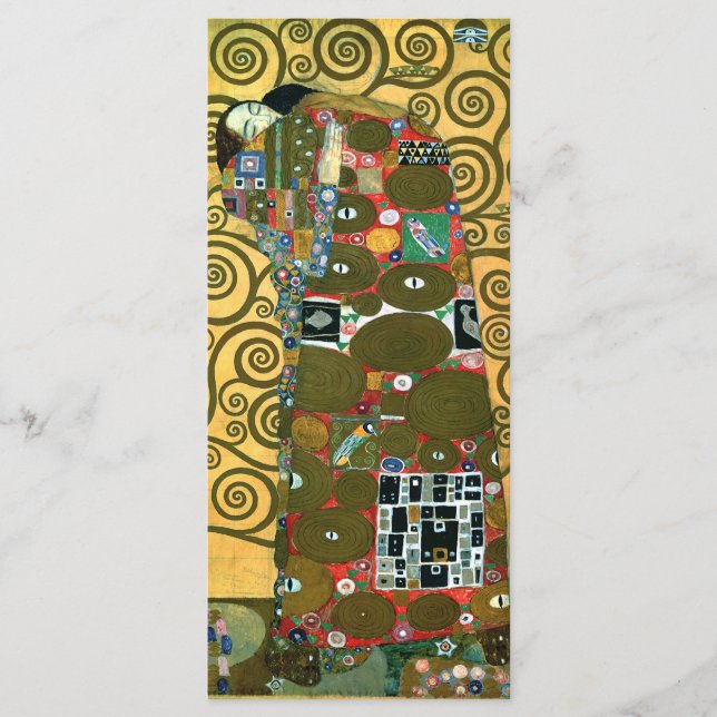 Uppfyllelse aka Kyssen av Gustav Klimt Meny (Framsida)