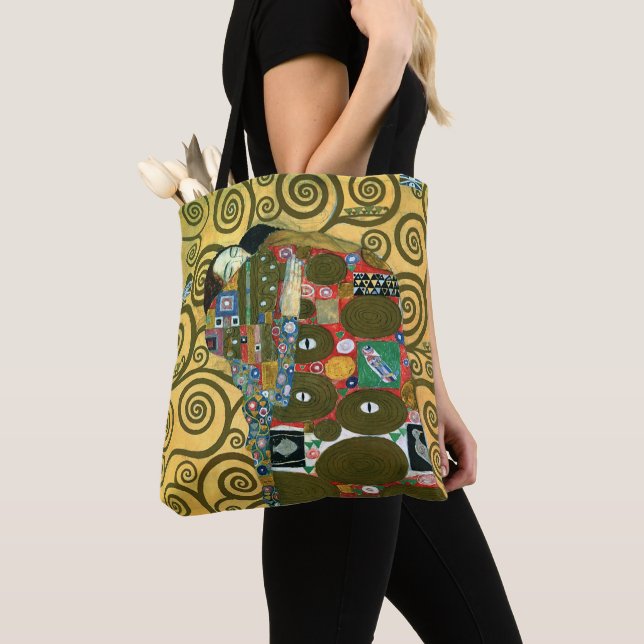 Uppfyllelse aka Kyssen av Gustav Klimt Tygkasse (Närbild)
