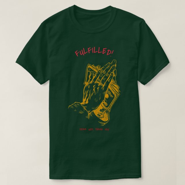 Uppfyllt Gud, Tack Premium T Shirt (Design framsida)