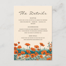 Uppgift om Boho Bohemian Wildblomman QR-kod Bröllo Tilläggskort