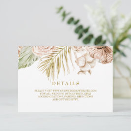 Uppgift om boho Tropical Torkad Blommigt och pampa OSA Kort