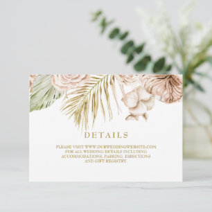 Uppgift om boho Tropical Torkad Blommigt och pampa OSA Kort