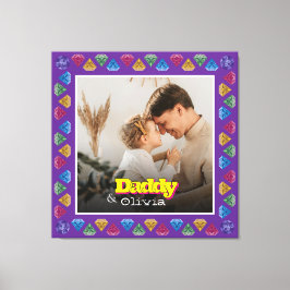 Uppgift om familjen Porträtt Gift - Pappa Dotter S Canvastryck