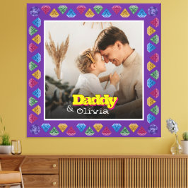 Uppgift om familjen Porträtt Gift - Pappa Dotter S Canvastryck