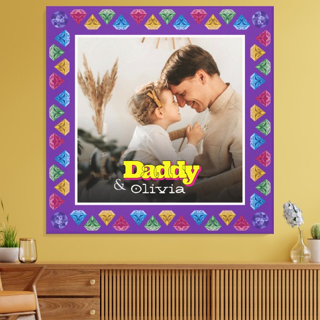 Uppgift om familjen Porträtt Gift - Pappa Dotter S Canvastryck (Insitu (Vardagsrum))