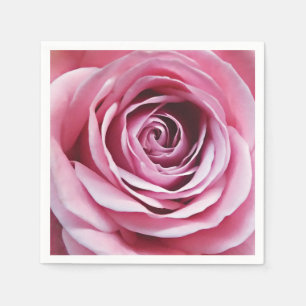 Uppgift om rosa ros, utformning av naturlig blommi pappersservett