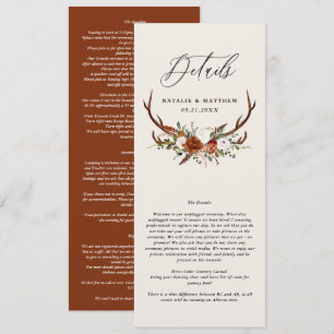 Uppgift om Stag terracotta rust blommigt elegant b Spara Datumet