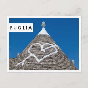 Uppgift om Trulli tak i Puglia white kant-vykort Vykort
