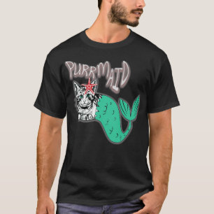 Uppgift under Vatten Kattkattens Sjöjungfru Funny T Shirt