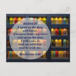 Uppgiften 3:20 Dörren Bibelvers Minne Vykort