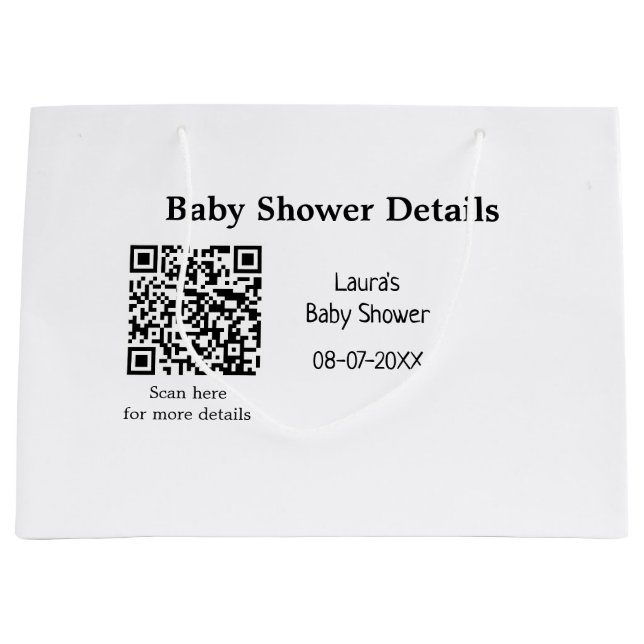 UPPGIFTER OM BABY SHOWER QR SCAN CODE MINIMAL MODE (Framsidan)