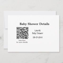 UPPGIFTER OM BABY SHOWER QR SCAN CODE MINIMAL MODE INBJUDNINGAR