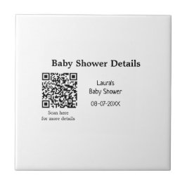UPPGIFTER OM BABY SHOWER QR SCAN CODE MINIMAL MODE KAKELPLATTA