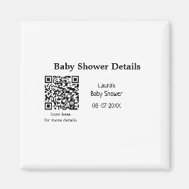 UPPGIFTER OM BABY SHOWER QR SCAN CODE MINIMAL MODE MAGNET