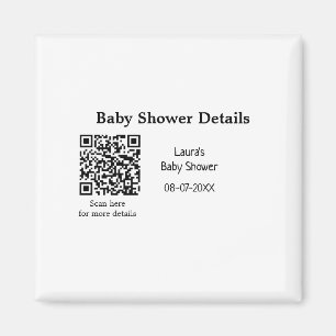 UPPGIFTER OM BABY SHOWER QR SCAN CODE MINIMAL MODE MAGNET