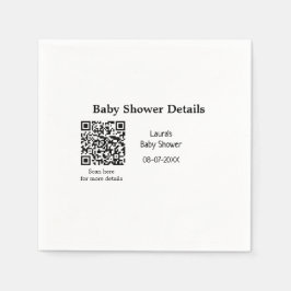 UPPGIFTER OM BABY SHOWER QR SCAN CODE MINIMAL MODE PAPPERSSERVETT