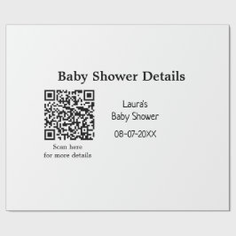 UPPGIFTER OM BABY SHOWER QR SCAN CODE MINIMAL MODE PRESENTPAPPER
