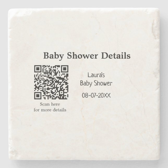 UPPGIFTER OM BABY SHOWER QR SCAN CODE MINIMAL MODE STENUNDERLÄGG (Framsidan)