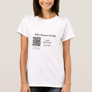 UPPGIFTER OM BABY SHOWER QR SCAN CODE MINIMAL MODE T SHIRT