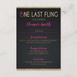 Uppgifter om Bachelorette eller Hens Party Tilläggskort