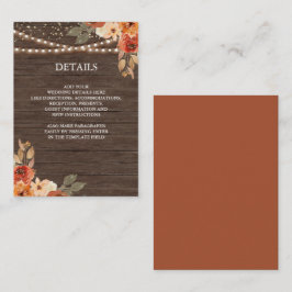 Uppgifter om Barn Wood Earthy Blommigt Terracotta  Tilläggskort