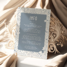 Uppgifter om Belle Époque Elegance: Dusty Blue Brö Inbjudningar