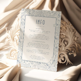 Uppgifter om Belle Époque Elegance: Dusty Blue Brö Inbjudningar