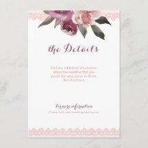 Uppgifter om blommigt snöre bröllop i Rustik vatte