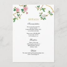 Uppgifter om Blommigten Chinoiserie bröllop