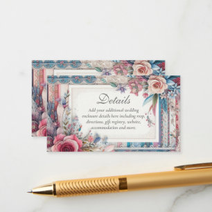 UPPGIFTER OM Blommigten Shabby Land Vintage Tilläggskort
