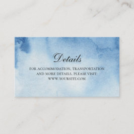 Uppgifter om Blue bröllop. Info. Daglig vattenfärg Tilläggskort