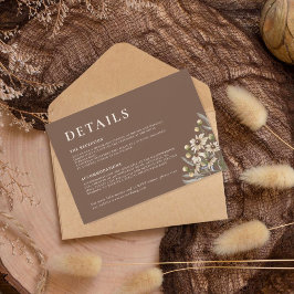 Uppgifter om Boho Beige Botanical Bröllop Anteckningskort