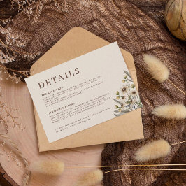 Uppgifter om Boho Beige Botanical Bröllop Anteckningskort