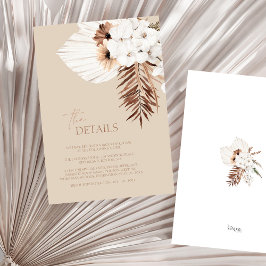 Uppgifter om Boho Beige Pampas Grass Orchid Bröllo Tilläggskort