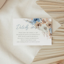 Uppgifter om Boho Blue: Dusty Blue Bohemian Bröllo Tilläggskort