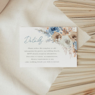 Uppgifter om Boho Blue: Dusty Blue Bohemian Bröllo Tilläggskort