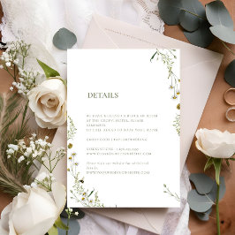 Uppgifter om Boho Daisy Beidge WildblommBröllop OSA Kort
