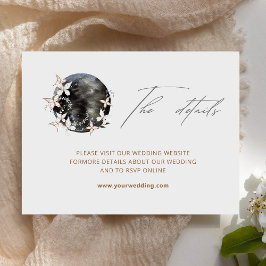 Uppgifter om Boho Måne Celestial Botancial Bröllop Tilläggskort